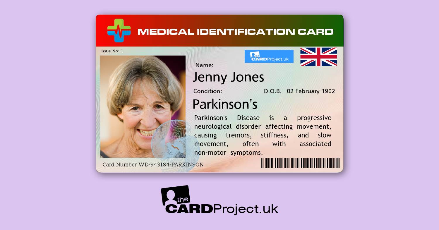 Parkinson's Disease Premium Medical Photo ID Card  (FRONT)
